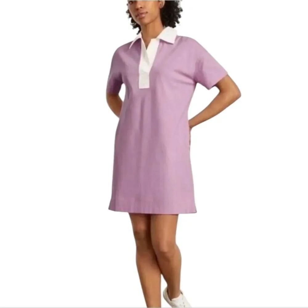 NWT Everlane The Organic Cotton Polo Dress Mauve Pink Short Sleeve Size XXS
